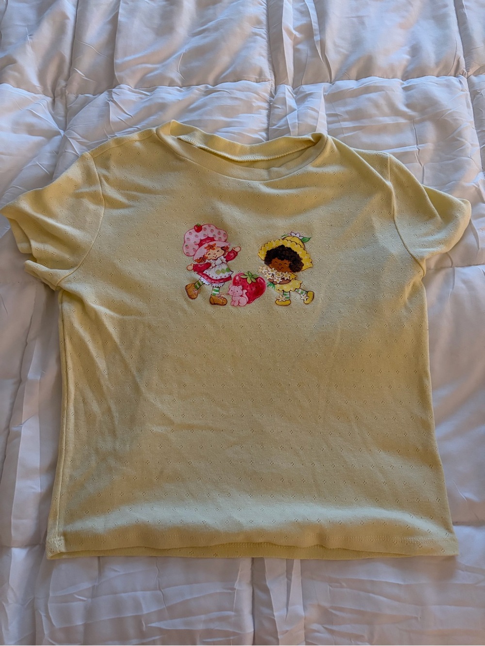 Girls Strawberry Character Short-Sleeve Top - Yellow